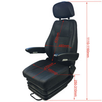 Siège de conducteur universel robuste et réglable en hauteur pour camion d'ingénierie, personnalisable OEM/ODM pour cabine de machine