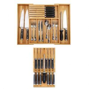 Organisateur de tiroir et porte-couteaux en bambou Legend ODM/OEM pour ustensiles de cuisine - Product Image 1