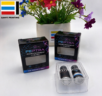 Boîte d'emballage pour 2 flacons de 3 ml, boîte en papier personnalisée imprimée avec insert en blister PET pour flacons en verre de 3 ml