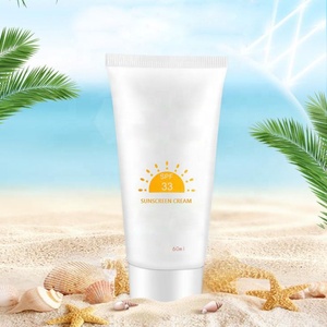 Etiqueta privada SPF50 Loción de protección solar blanqueadora vegana Crema mineral orgánica para el cuidado de la piel facial Bloqueador solar para el sol de vacaciones - Product Image 1