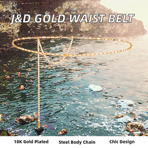 سلسلة خصر من الفولاذ المقاوم للصدأ 304 مطلية بالذهب عيار 18 قيراط، سلسلة على شكل مشبك ورقي على شكل فراشة، مجوهرات جسم أنيقة وجذابة للنساء، مناسبة للعطلات والحفلات - Product Image 3