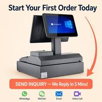 Sistema POS Todo en Uno con Pantalla Táctil de 15.6 Pulgadas, Caja Registradora con Windows 10 y Android, Doble Sistema Operativo, Intel I5, para Restaurantes, Supermercados y Comercios Minoristas