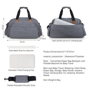 Grand sac à dos personnalisé Sac fourre-tout en polyester pour couches pour bébés pour les voyages de papa et maman - Product Image 6