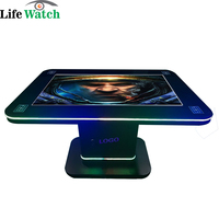 Mesa Táctil Interactiva de 43 Pulgadas para Restaurante, Hotel, Bar, Mesa de Centro Inteligente con Pantalla Táctil Capacitiva de 10 Puntos y Cargador Inalámbrico