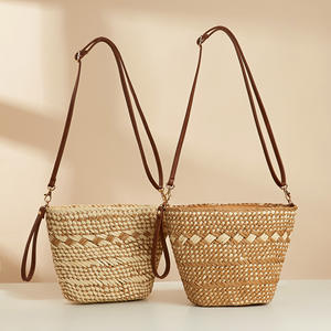 Bolso de Mano de Papel para Mujer, Diseño de Cubo, Gran Capacidad, Tejido, para Playa, con Cierre de Cremallera, Dos Asas, para Documentos, Novedad 2024 - Product Image 1