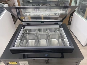 Mini <span class=keywords><strong>vitrina</strong></span> <span class=keywords><strong>vertical</strong></span> para helados con LED, <span class=keywords><strong>congelador</strong></span>, pequeño servicio duro, mesa de vidrio conveniente, <span class=keywords><strong>vitrina</strong></span> portátil para Gelato - Product Image 6