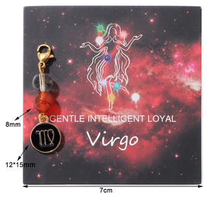 Porte-clés en améthyste naturelle, pendentif 12 signes du zodiaque pour femmes et hommes, cristal de guérison, breloque de sac, bijou personnalisé, cadeau - Product Image 4
