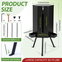 Mangeoire à gibier autoportante JH-Mech à 3 compartiments, capacité 50-75 lbs, alimentation par gravité, avec fenêtre de visualisation