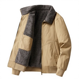 เสื้อแจ็คเก็ตขนแกะกันลมแบบมีฮู้ดสำหรับฤดูหนาว  คอปกขนสัตว์  สไตล์ลำลองสำหรับผู้ชาย  ผ้าสแปนเด็กซ์/ใยไผ่  ซิป  รับผลิตแบบ ODM พร้อมโลโก้ตามสั่ง - Product Image 1