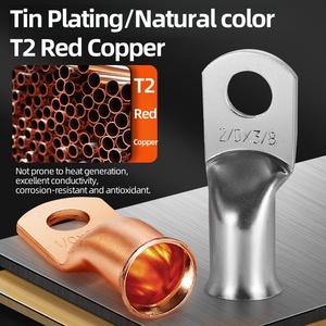 Cnxi 1/0x 1/2 एसिड धोया अमेरिकी मानक घंटी मुंह वाग को जोड़ने वाले लाल तांबे के क्रिंप टर्मिनलों विद्युत केबल एंड लुग - Product Image 3