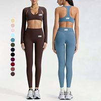 Ensemble de sport 3 pièces pour femme, coupe ajustée, séchage rapide, couleur unie, taille haute, respirant, pour gym, entraînement et yoga