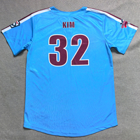 Jersey Baseball Unisex Dua Kancing Seragam Latihan Cepat Kering Desain Logo Tim Kustom Olahraga Musim Panas Celana Pendek Bermotif untuk Remaja