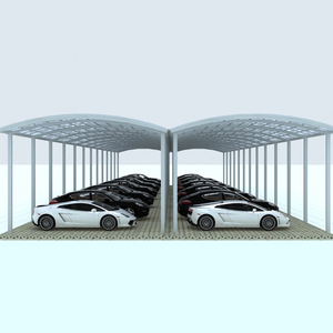 Abri d'auto en métal <span class=keywords><strong>double</strong></span> personnalisé avec panneau en polycarbonate en porte-à-faux auvent cadre en aluminium <span class=keywords><strong>bois</strong></span> traité sous pression pour stationnement de voiture - Product Image 2