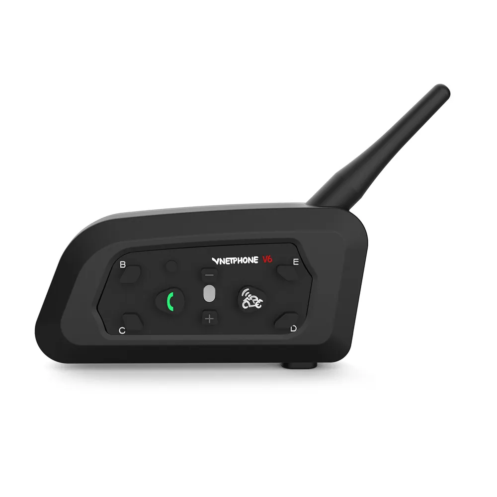 Vnetphone-intercomunicador para casco de motocicleta, dispositivo de comunicación BT para 6 conductores, 1200M, V6, 2 unidades