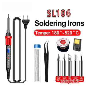 <span class=keywords><strong>Fer</strong></span> à <span class=keywords><strong>souder</strong></span> électrique intelligent 60W SL106, température réglable 180-520°C, 110V/220V, pour soudage, réparation et travaux d'électricien - Product Image 1