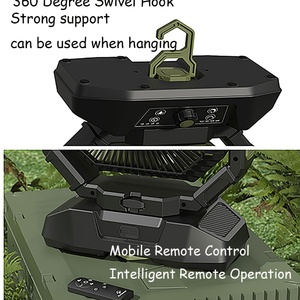 New Outdoor Portable 40,000mAh LED Intelligent Remote <b>Control</b> <b>USB</b> Rechargeable 25W Large Capacity Table Fan - Product Image 3