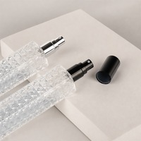 Flacon de parfum en verre gaufré de 30 ml avec pulvérisateur en aluminium pour échantillon de voyage, emballage cosmétique vide, OEM