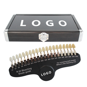 Boîte de guide de teinte dentaire personnalisée en acier inoxydable 20 couleurs, outil de comparaison dentaire 3D avec miroir et logo - Product Image 1
