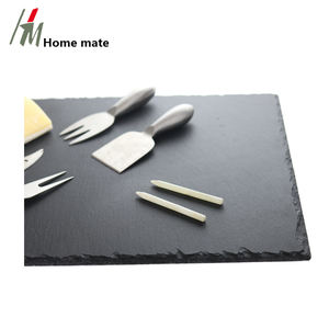 Usine directe 40*30cm ensemble de plateau de service Rectangle naturel plat en <span class=keywords><strong>ardoise</strong></span> écologique avec couteau et craies - Product Image 3