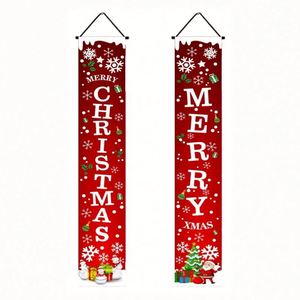 China Factory Custom Design Sublimated Polyester Red Antithetical Couplet Christmas Couplets <b>Banner</b> - Product Image 1