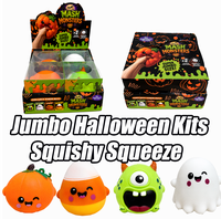 Halloween : 4 kits de jouets Squishies géants et géolosques en forme de monstre fantôme, doux à presser, anti-stress et sensoriels