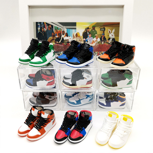 AJ1 shoe model Jordan 1 mini 3D basketball shoes transparent display box keychain home car display ornaments