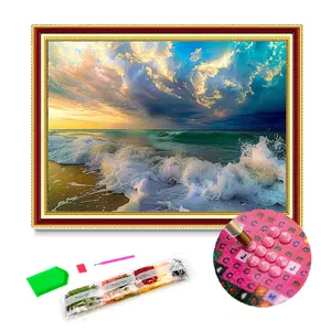 Endless Sea And Sky Full Diamond Diy Diamond Embroidery Kit 5d Handmade Diamond Painting Seascape Series Wall Art Painting