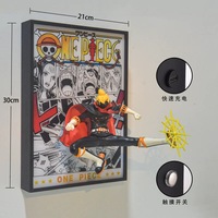 Cadre lumineux LED One Piece, peinture anime, cadre photo lumineux, manga, bande dessinée, lampe décorative rétroéclairée, lampe murale de nuit pour chambre à coucher, cadeau