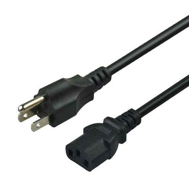 SIPU Factory Direct US 18AWG/3C Listed AC Power Cable USA C13 Computer 3 Prong Power Cord