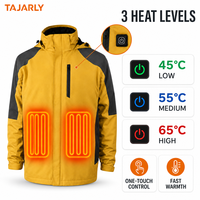 Veste chauffante électrique coupe-vent personnalisée en gros avec col montant pour les passionnés de sports d'hiver en plein air