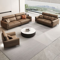 Ensemble de canapés sectionnels en cuir moderne 3 places - Mobilier de luxe pour hôtel, bureau, salon, salle d'attente