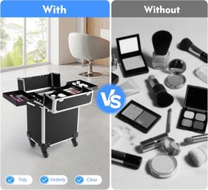 Valigia Professionale per Trucco, Valigetta Cosmetica in Alluminio con Ruote per Truccatori - Product Image 5