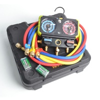 Manomètre de Pression de Réfrigération Haute Qualité R22/R134A/R404A/R410A, Kit de Manifold avec Éclairage LED et Anti-Collision pour Outils CVC