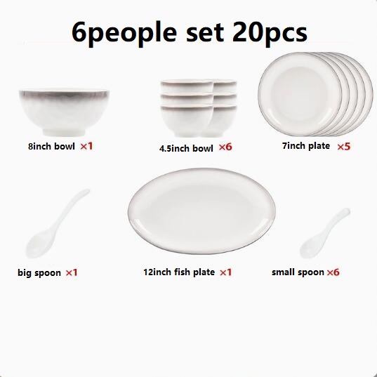 White 6people set