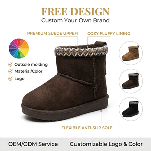 Bottes d'hiver pour bébé en gros d'usine, bottes <span class=keywords><strong>de</strong></span> <span class=keywords><strong>neige</strong></span> classiques brodées pour tout-petits, chaussures à semelle souple et flexible, bottines chaudes pour nourrissons - Product Image 1