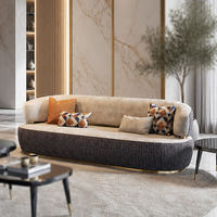 YUANCHANG Luxuriöses Gebogenes Modernes Ecksofa-Set Stoffpolsterung Edelstahl-Beine Modulares Schlafsofa für Villa-Wohnzimmer