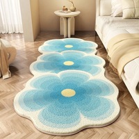 Blumen förmige 10mm Imitation Kaschmir Teppich schmutz abweisend leicht zu reinigen kühlende Fuß matte für zu Hause Wohnzimmer Schlafzimmer Bett