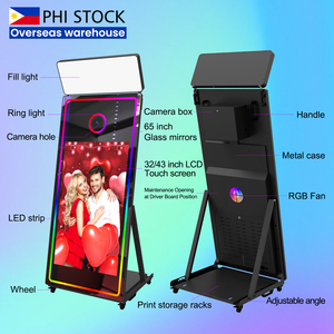 Photomaton Miroir Magique avec Imprimante, Contrôle Tactile, Impression <span class=keywords><strong>en</strong></span> Libre-Service, Direct Usine, avec Flight Case - Product Image 2