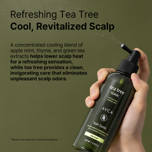 Tonique capillaire à l'arbre à thé AVCA anti-chute de cheveux 200 ml Biotine Caféine pour la croissance des cheveux Soins du cuir chevelu sensible Léger Non gras - Product Image 6