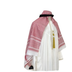 Pañuelo para la cabeza a cuadros <span class=keywords><strong>de</strong></span> poliéster, estilo árabe, Dubái, afgano, túnica blanca, Oriente Medio, Arabia Saudita, con borlas, <span class=keywords><strong>traje</strong></span> <span class=keywords><strong>de</strong></span> <span class=keywords><strong>hombre</strong></span> CN - Product Image 1