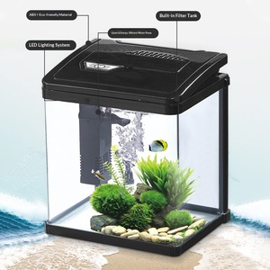 Ultra-White Custom Creative Small Eco-<strong>Fish</strong> Tank For Goldfish And Betta <strong>Fish</strong> Home Desktop <strong>Aquarium</strong> Set - Product Image 1