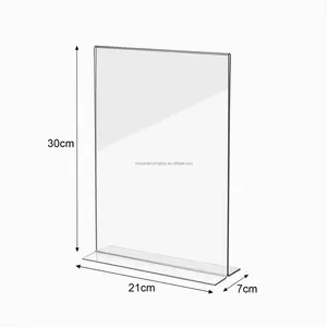 Soporte de exhibición de acrílico transparente de doble cara, 4x6, 5x7, 8,5x11, a5, mesa de plástico, soporte de menú