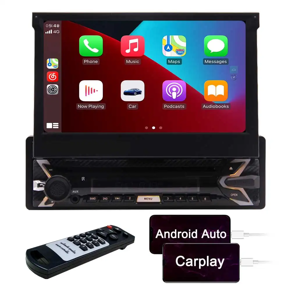 Amazon Hot Sale Single Din Android 10 System 7-Zoll-Touchscreen BT Navigation Autoradio Auto Audio Auto CD-Player mit Carplay