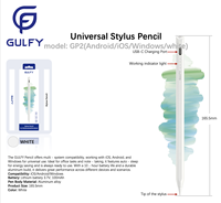 GULFY GP2 Universal Stylus Pencil-Blanc, Compatibilité multi-système avec IOS/Android/Windows, Batterie longue durée