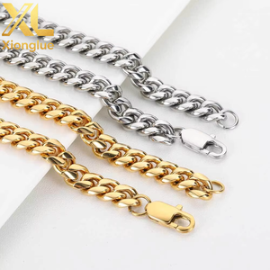 Bracelet en acier inoxydable Hop Jewelry, plaqué or 18 carats PVD, chaîne cubaine Miami, cadeau pour homme, vente en gros - Product Image 6