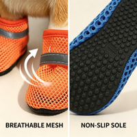 Bottes pour chien en maille respirante, réfléchissantes la nuit, antidérapantes, résistantes à l'usure, pour chiens de petite et moyenne taille avec motif imprimé
