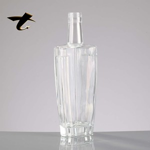 750Ml Square Glass Tequila Bottle Drop Shape Screen Print Pe Liner <strong>Non</strong> Refill Premium Thick Glass Factory Direct Sale - Product Image 2