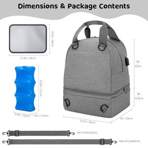 Wearable Breast <b>Pump</b> Bags with Ice Pack, Pumping Bag with Waterproof Mat for <b>Pump</b> Accessories Cooler Bag - Product Image 2
