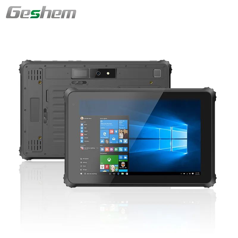 Geshem 10 inç Win10 parmak izi modülü 4G LTE endüstriyel sağlam Tablet