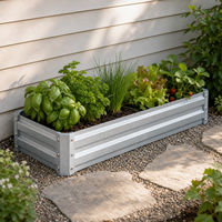 Bac à plantes en métal de haute qualité, épais, carré, galvanisé à chaud, pour jardin extérieur, jardin de cour, culture de plantes